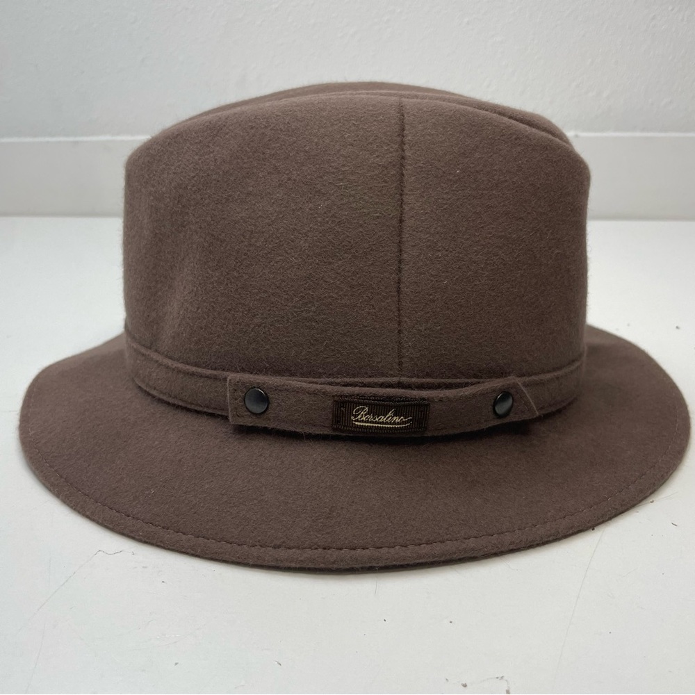 Borsalino Brown Fur Felt Hat Size 7 1/4 Made in Italy